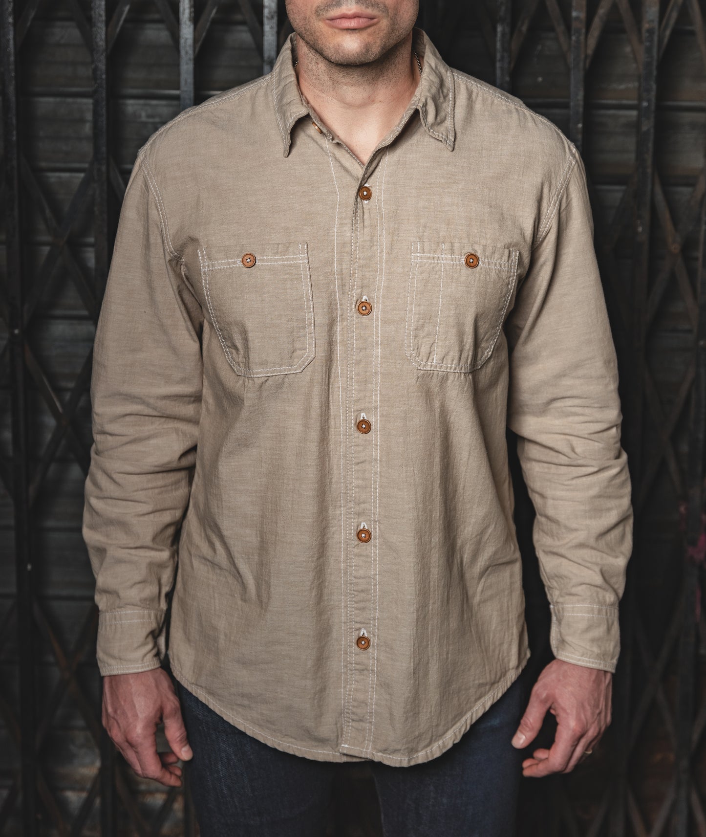 The Chambray Work Shirt Tan
