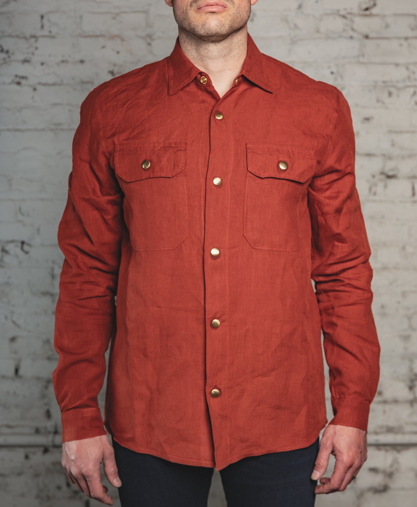 The Americana Linen Shirt Terra Cotta