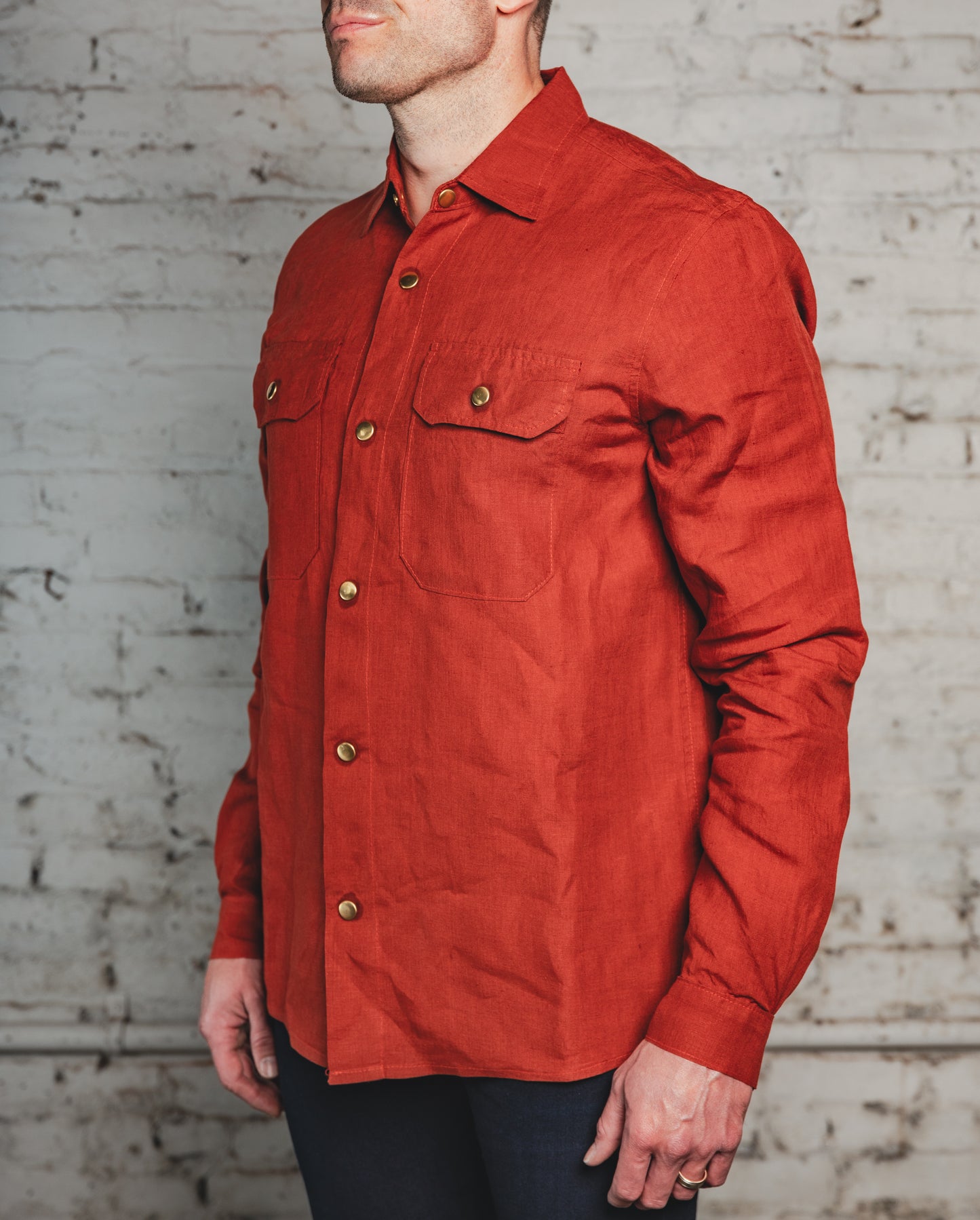 The Americana Linen Shirt Terra Cotta