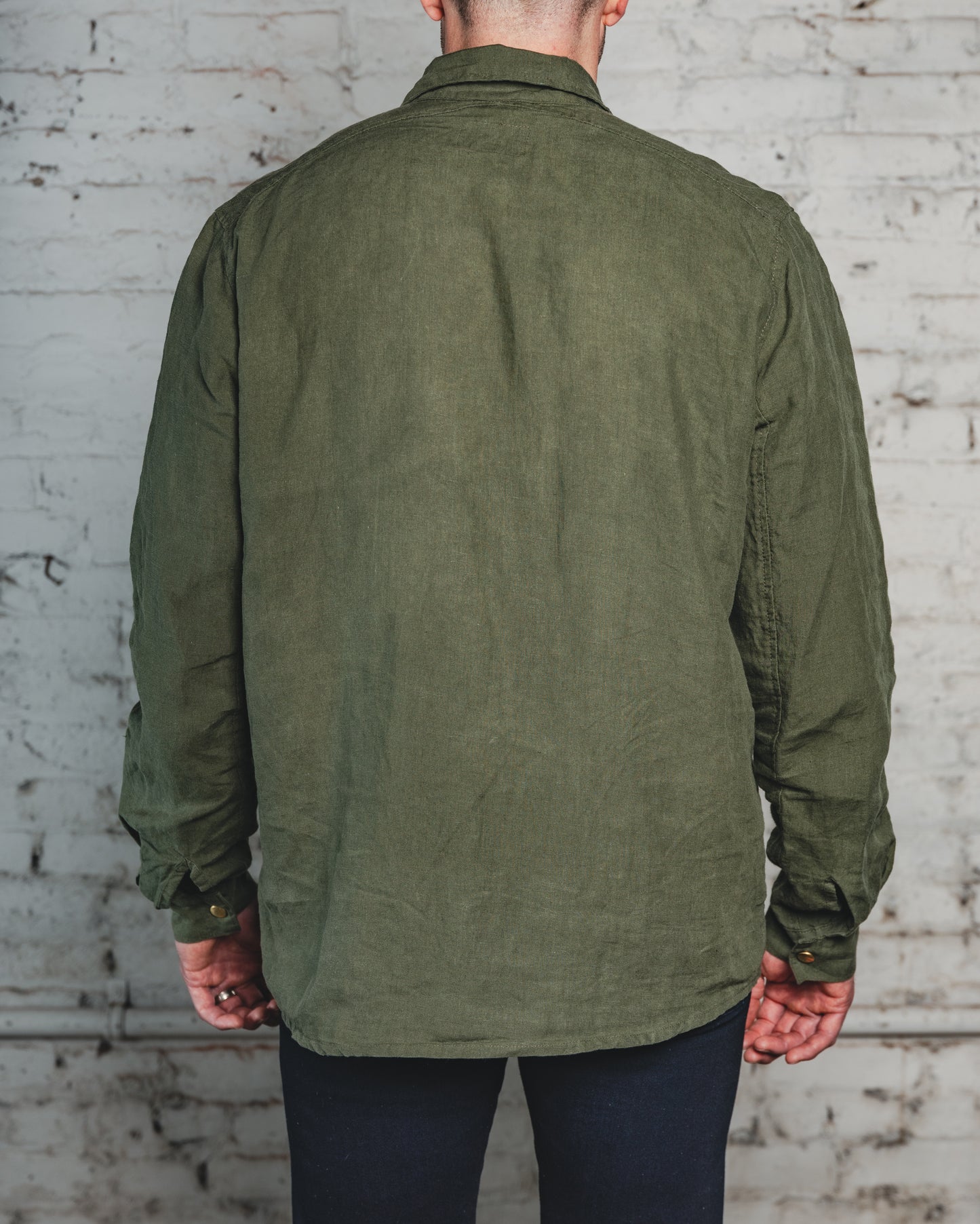 The Americana Linen Shirt Olive