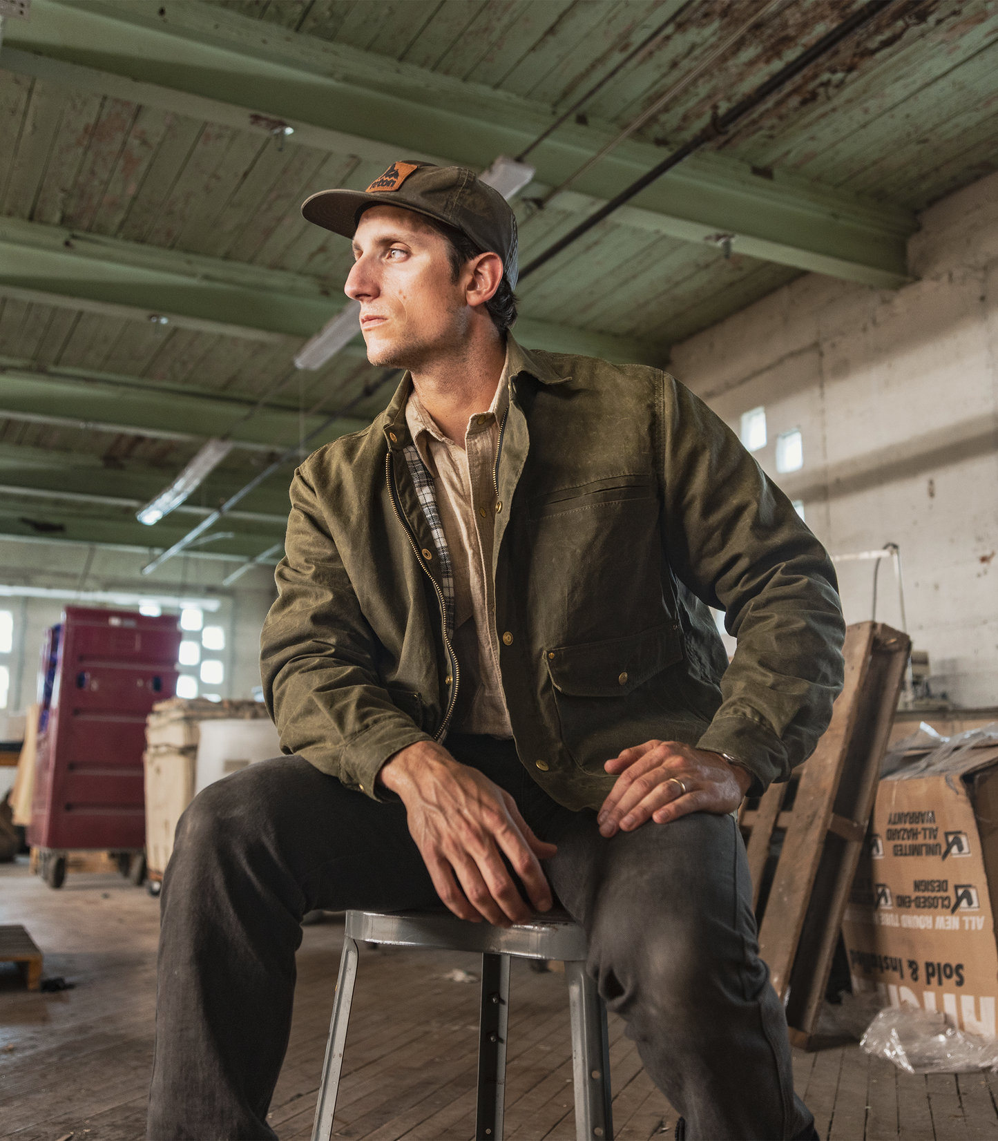 Heat Straps The Shop Jacket - Olive - Lifestyle View