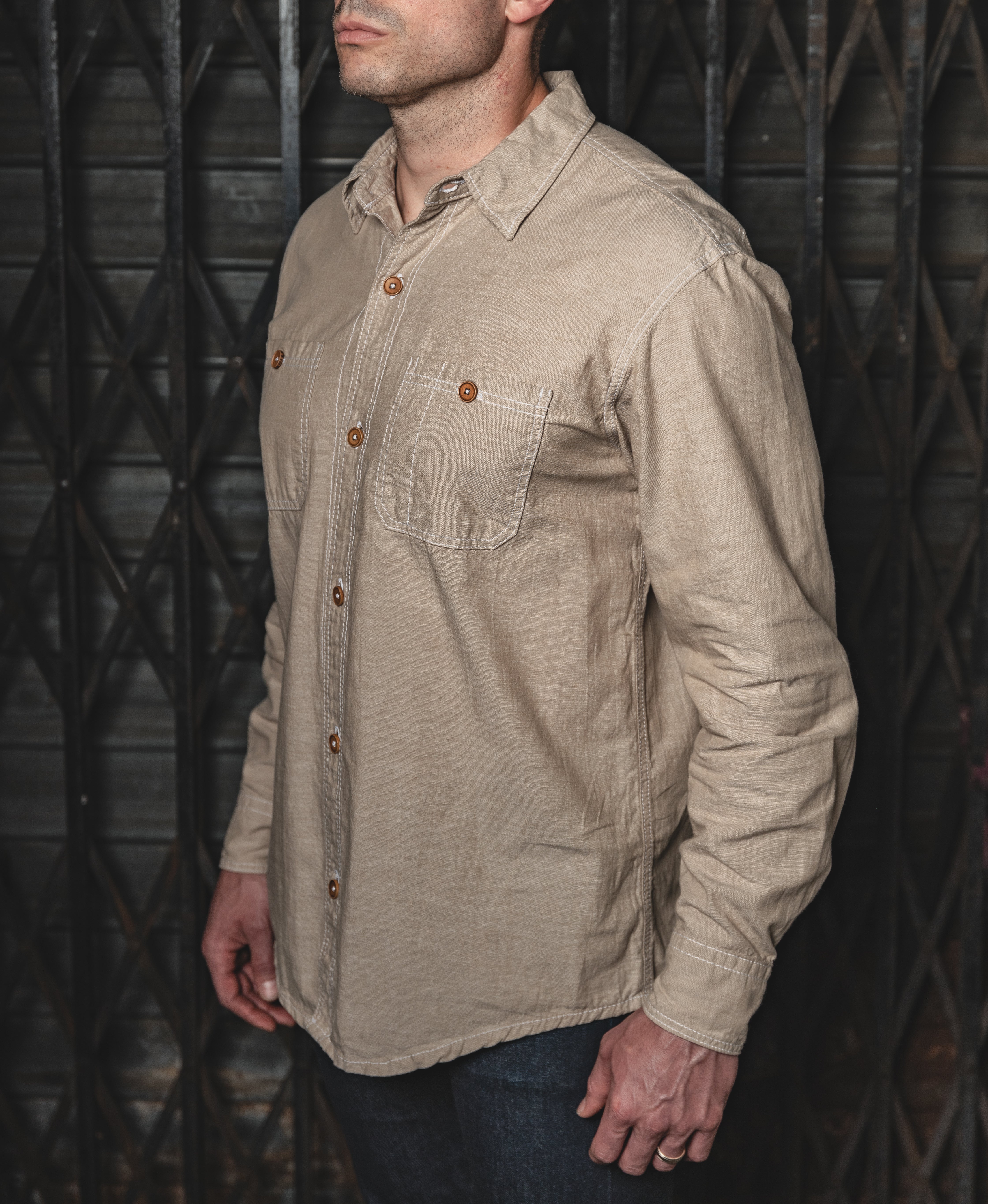 The Chambray Work Shirt Tan