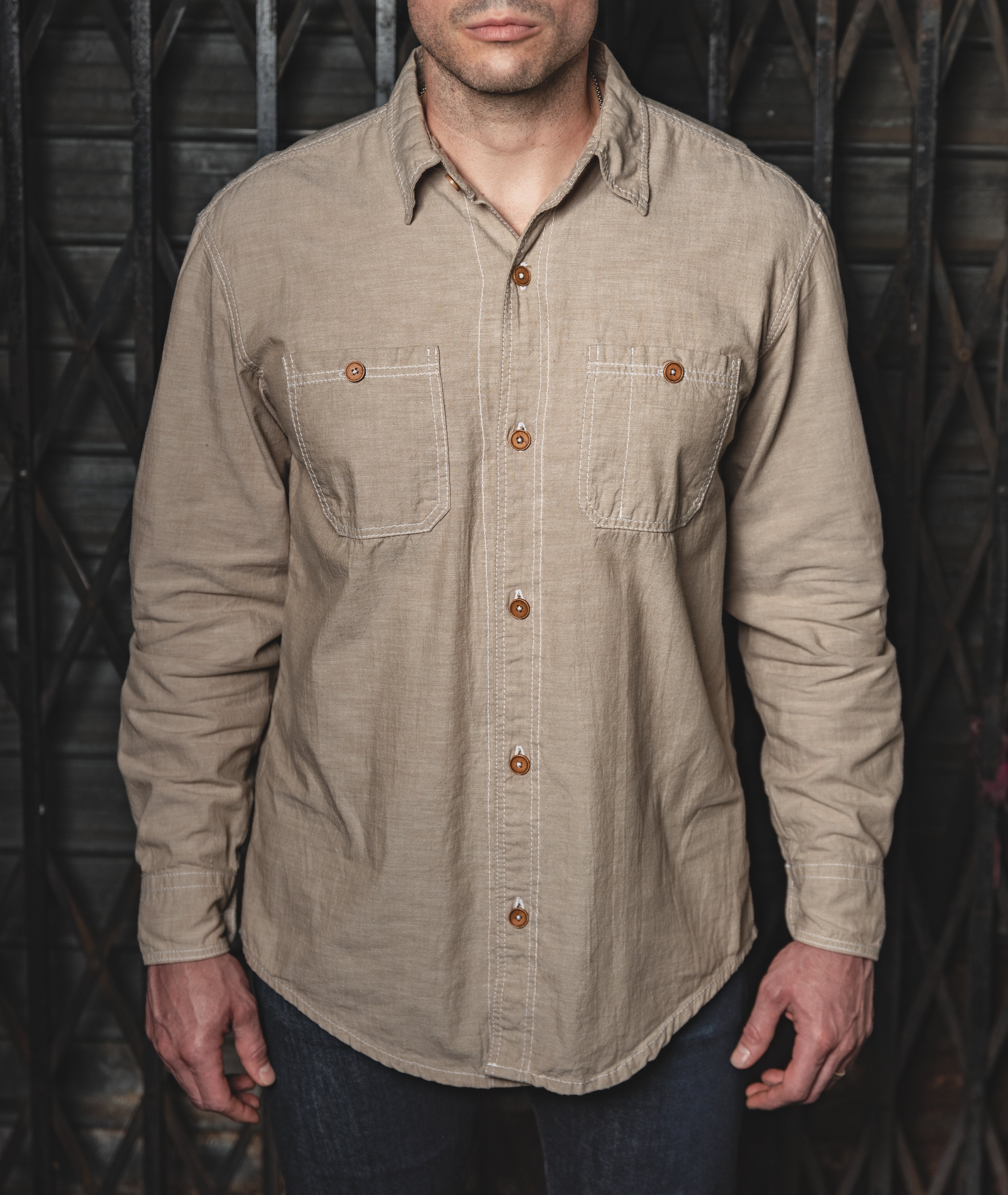 The Chambray Work Shirt Tan