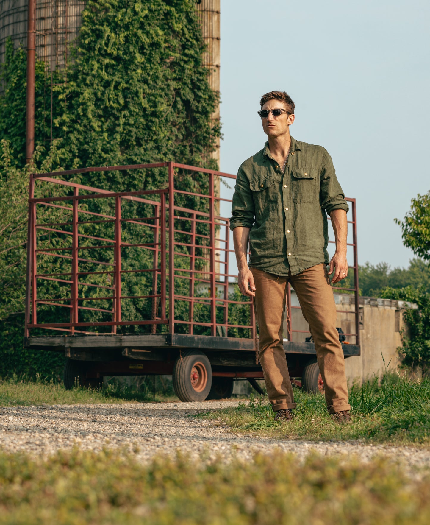 The Americana Linen Shirt Olive