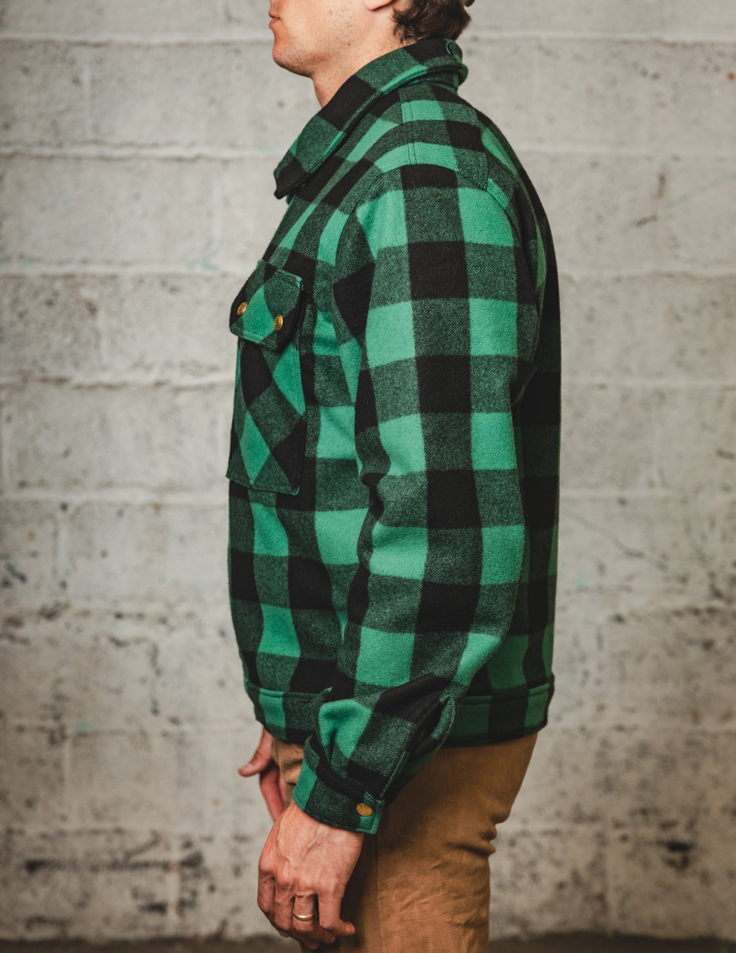 The Woolen Lumber Jacket- Green Buffalo Plaid