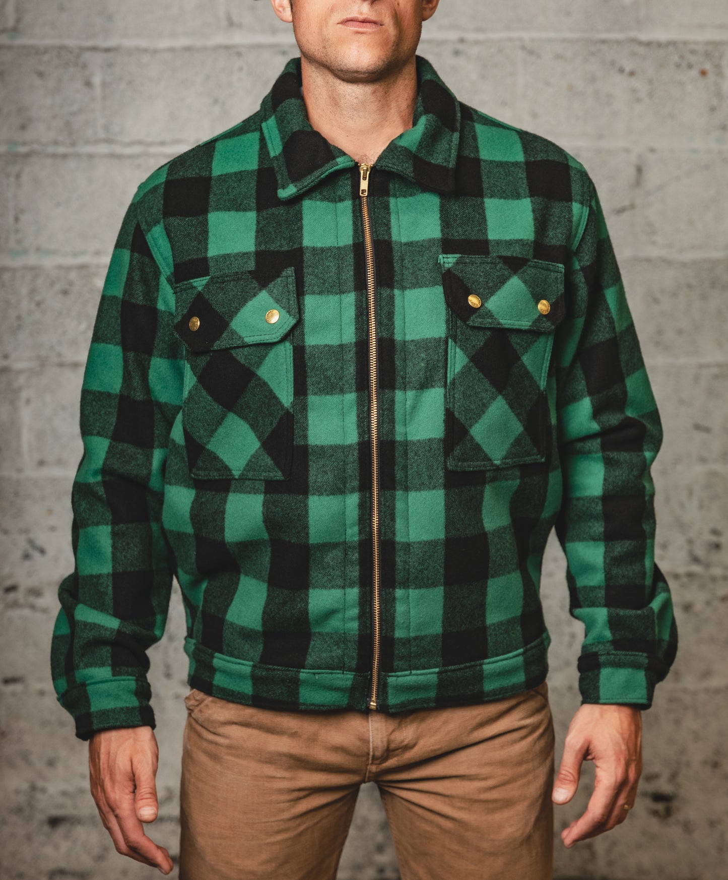 The Woolen Lumber Jacket- Green Buffalo Plaid