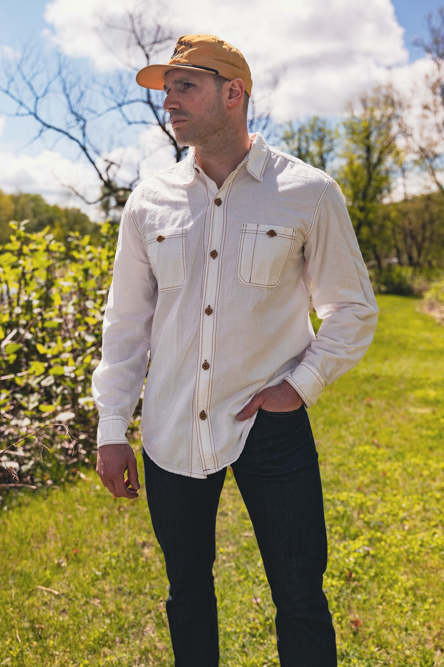 The Chambray Work Shirt White