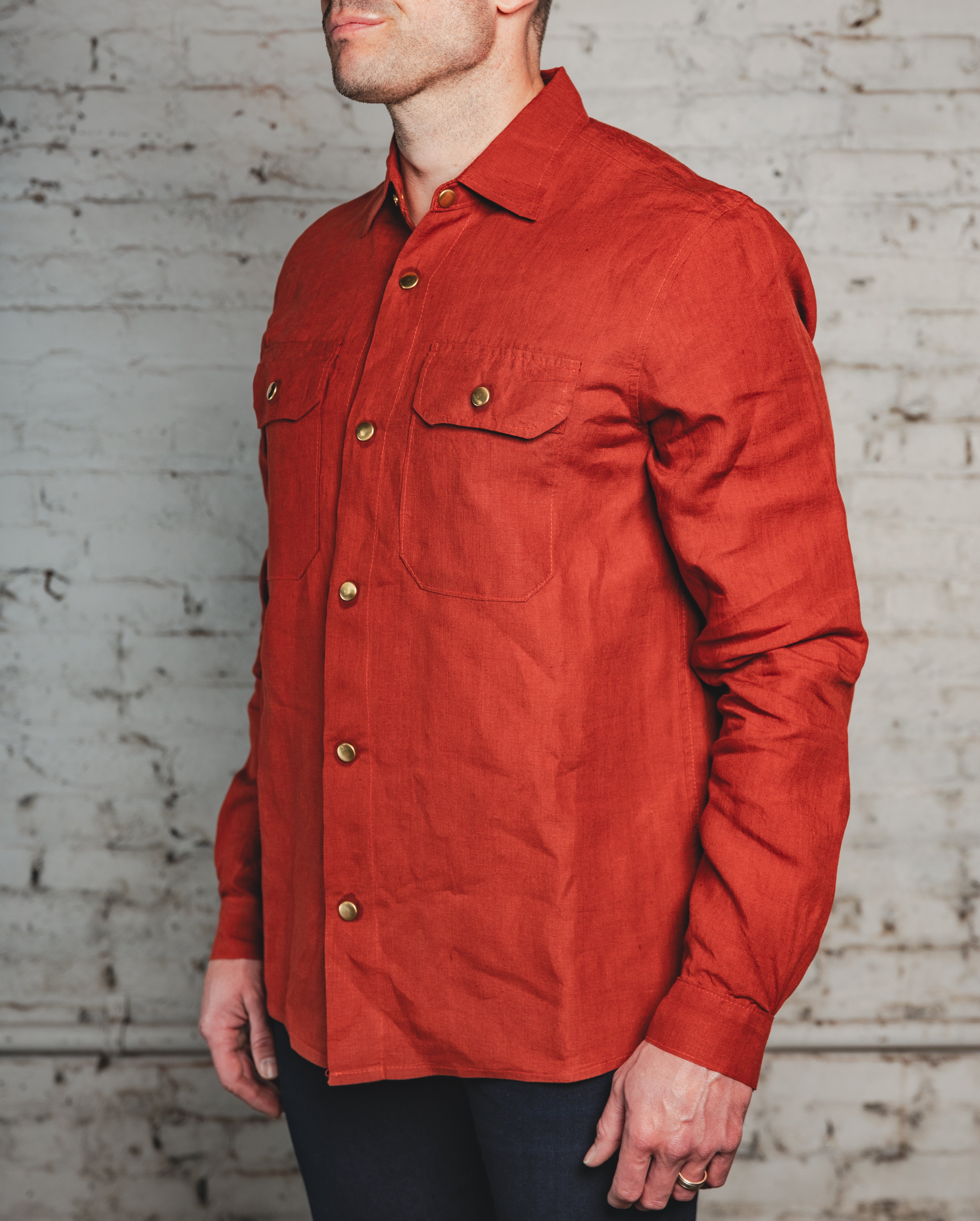 The Americana Linen Shirt Terra Cotta