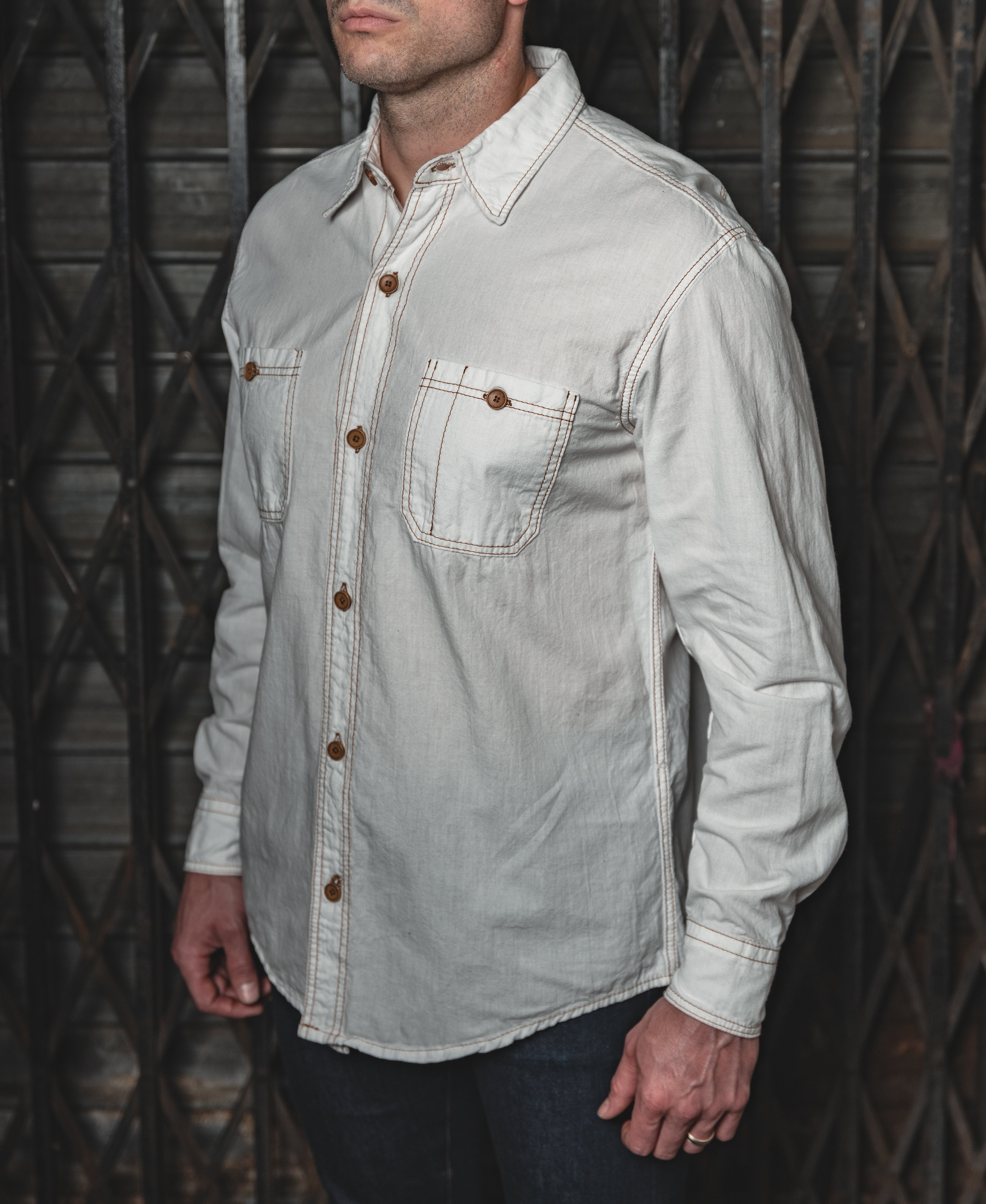 The Chambray Work Shirt White