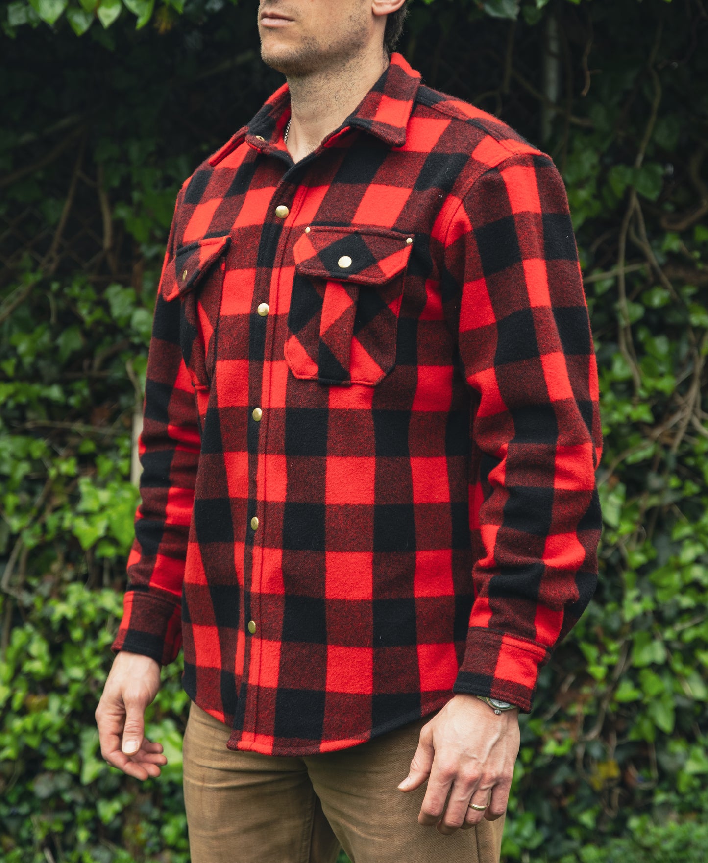 Outlander Woolen Shirt- Red Buffalo Plaid image 1