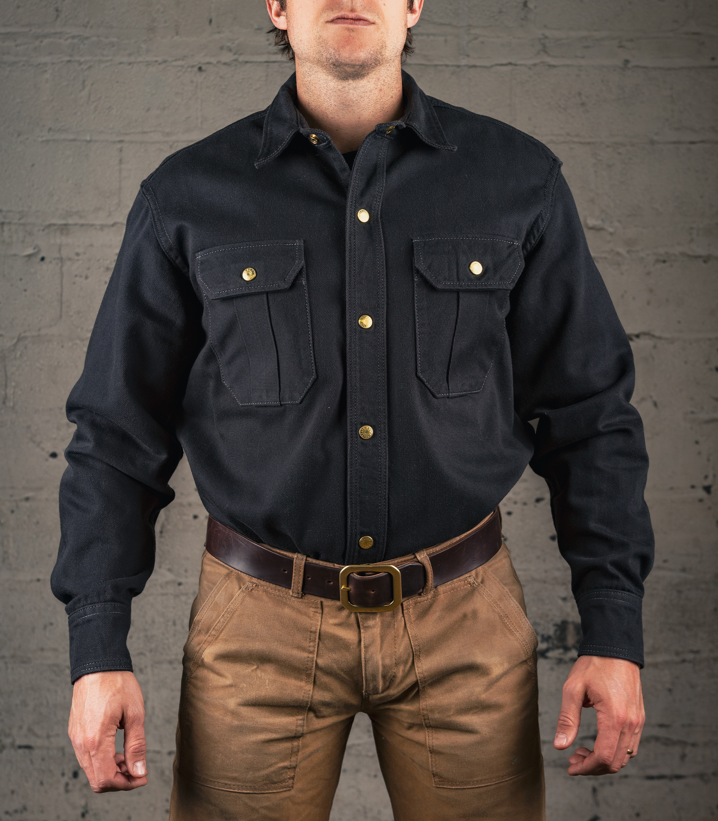 Heat Straps Utility Shirt - Charcoal — Front View
