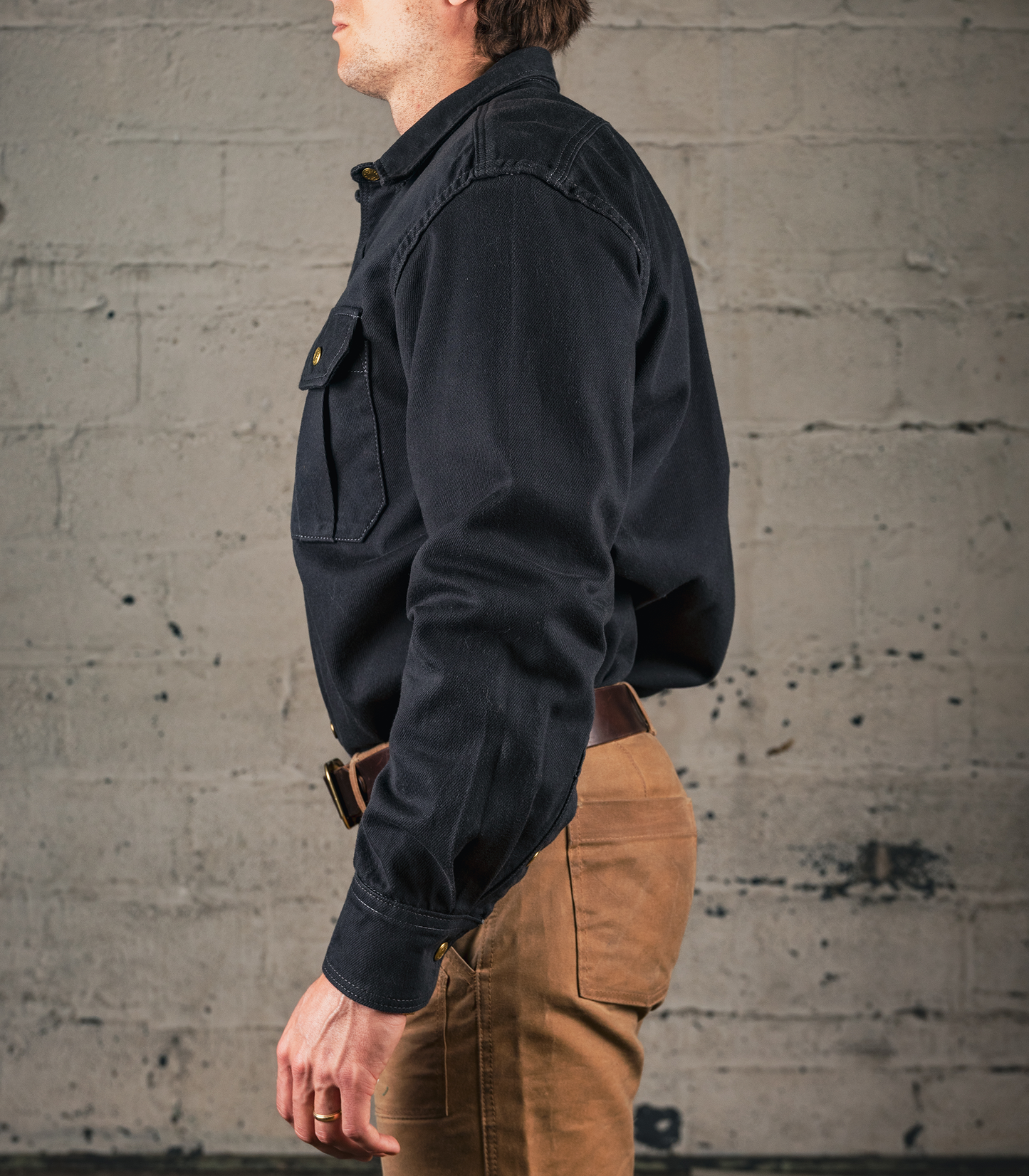 Heat Straps Utility Shirt - Charcoal — Side View