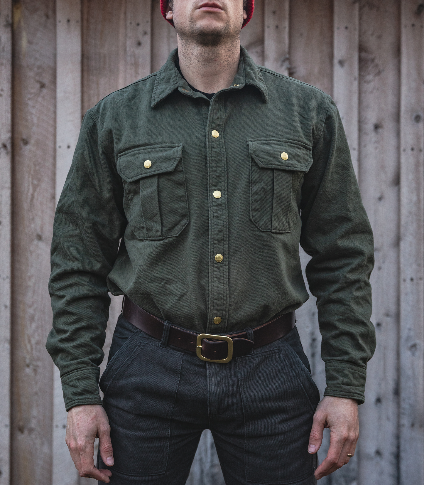 Heat Straps Utility Shirt - Olive — Front View