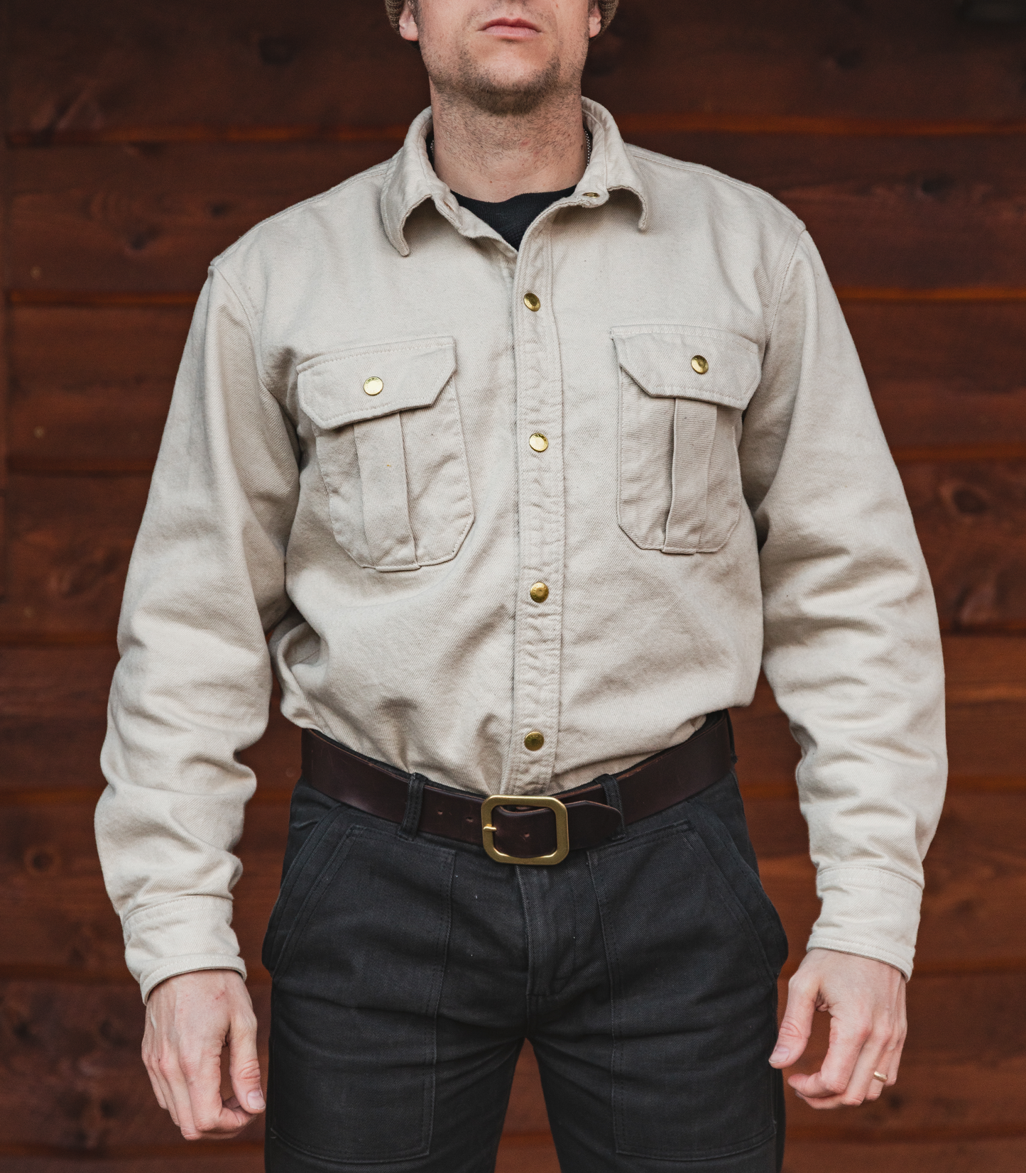 Heat Straps Utility Shirt - Natural — Front View