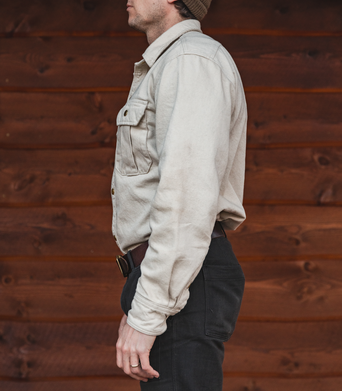 Heat Straps Utility Shirt - Natural — Side View