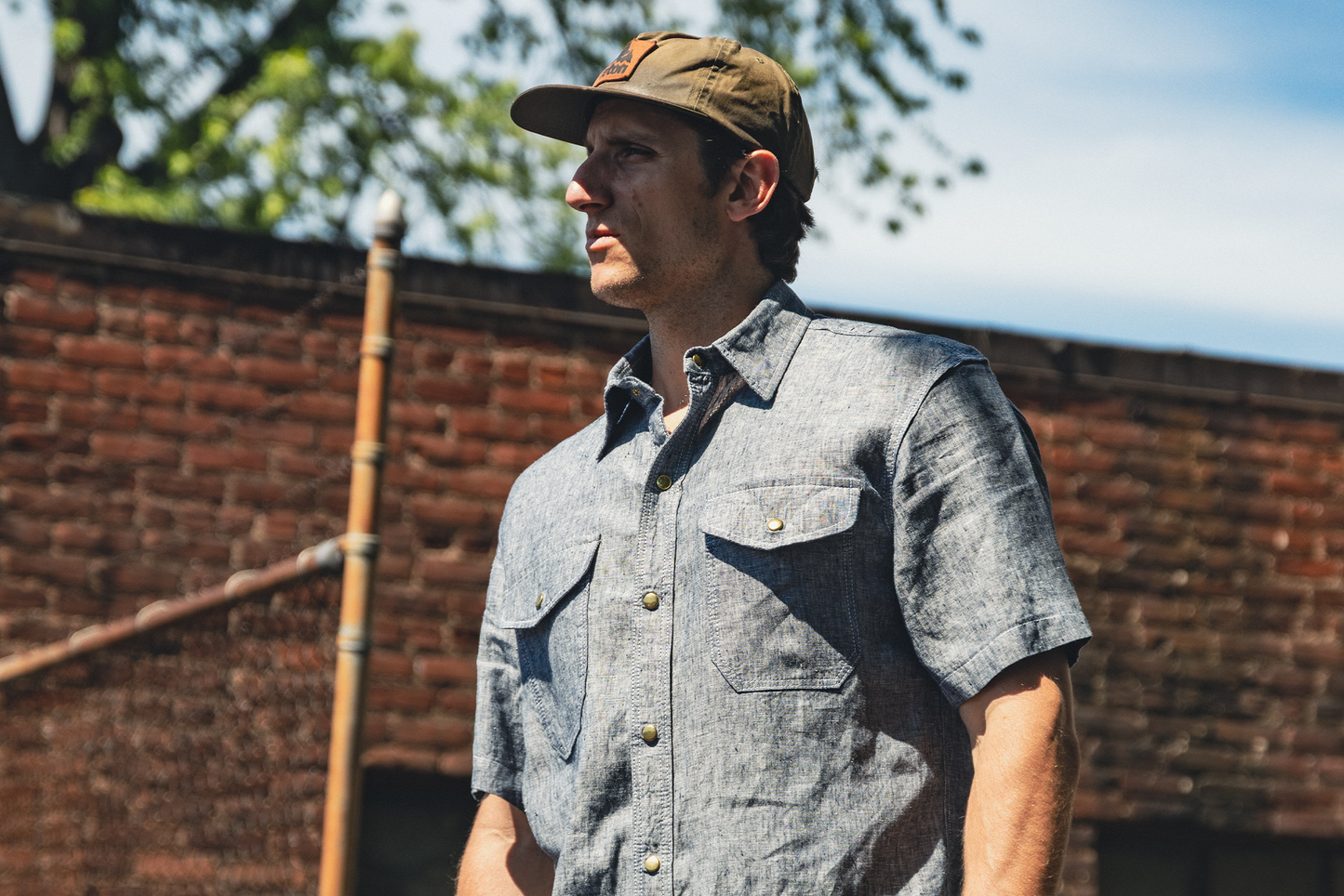 The Short Sleeve Work Shirt - Navy Linen