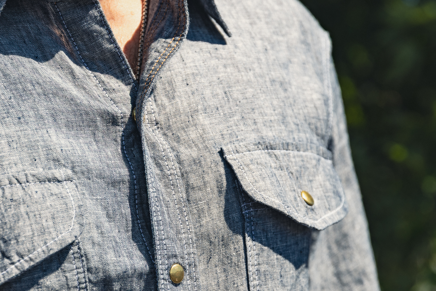 The Short Sleeve Work Shirt - Navy Linen