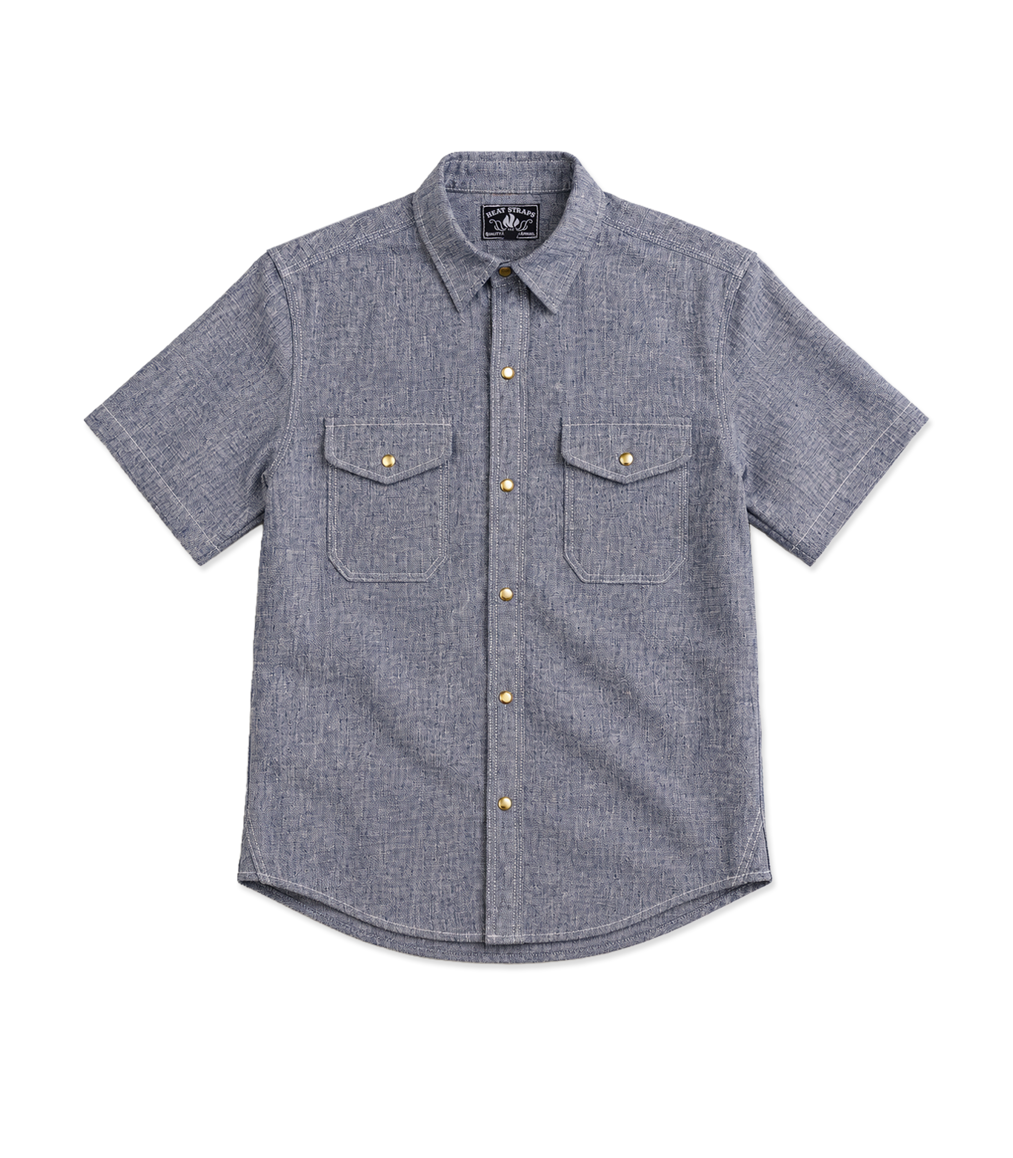 The Short Sleeve Work Shirt - Navy Linen