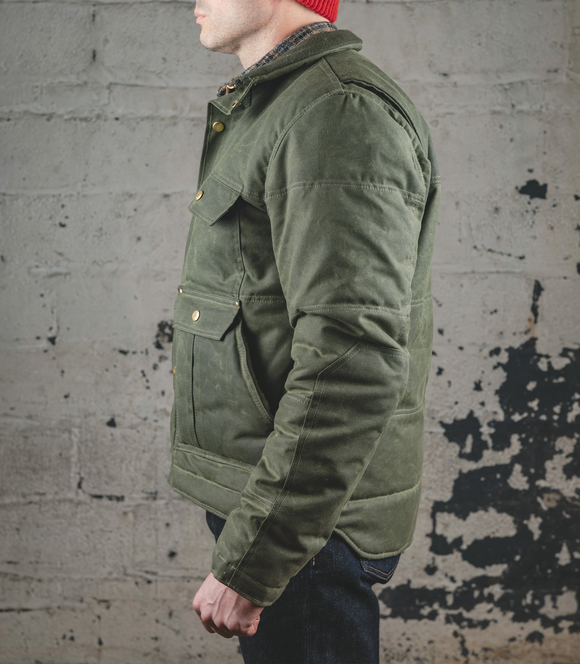 The Short Insulated Chief Jacket - Olive – Heat Straps USA