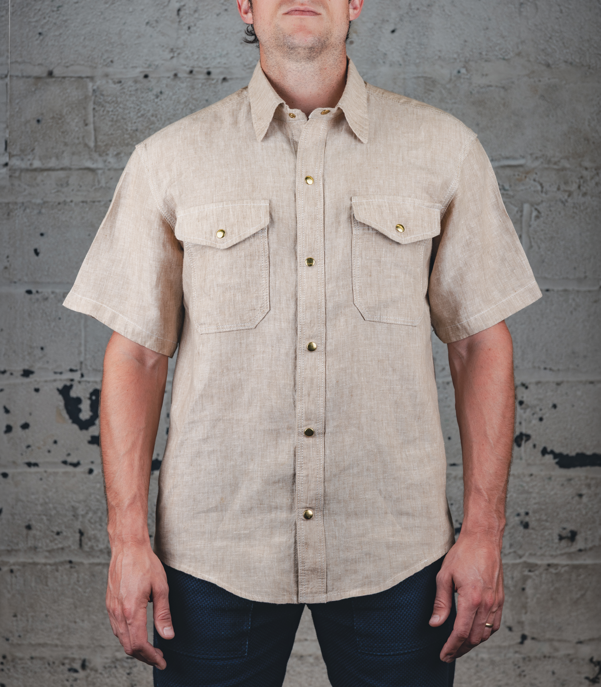 The Short Sleeve Work Shirt - Oat Linen