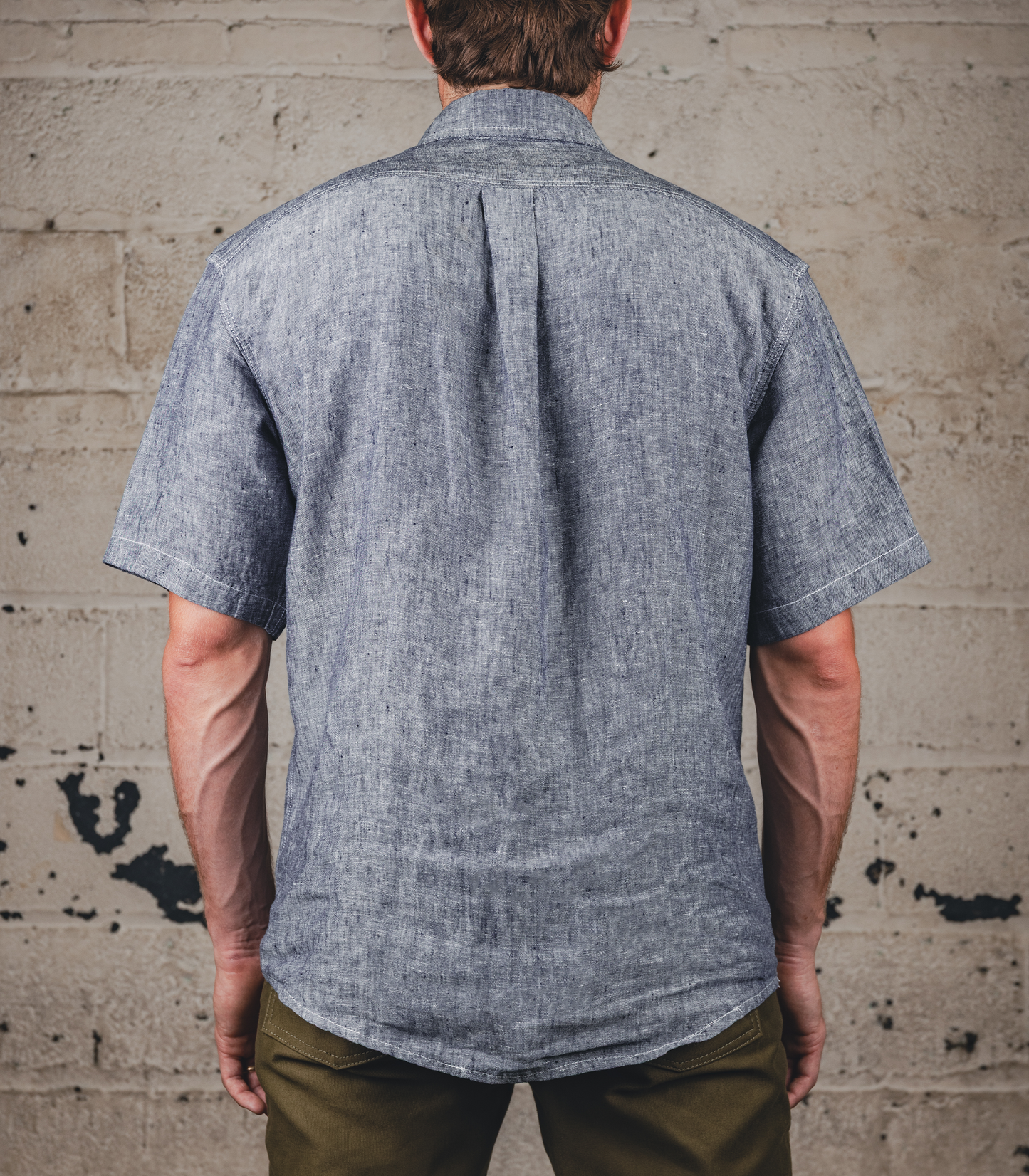 The Short Sleeve Work Shirt - Navy Linen