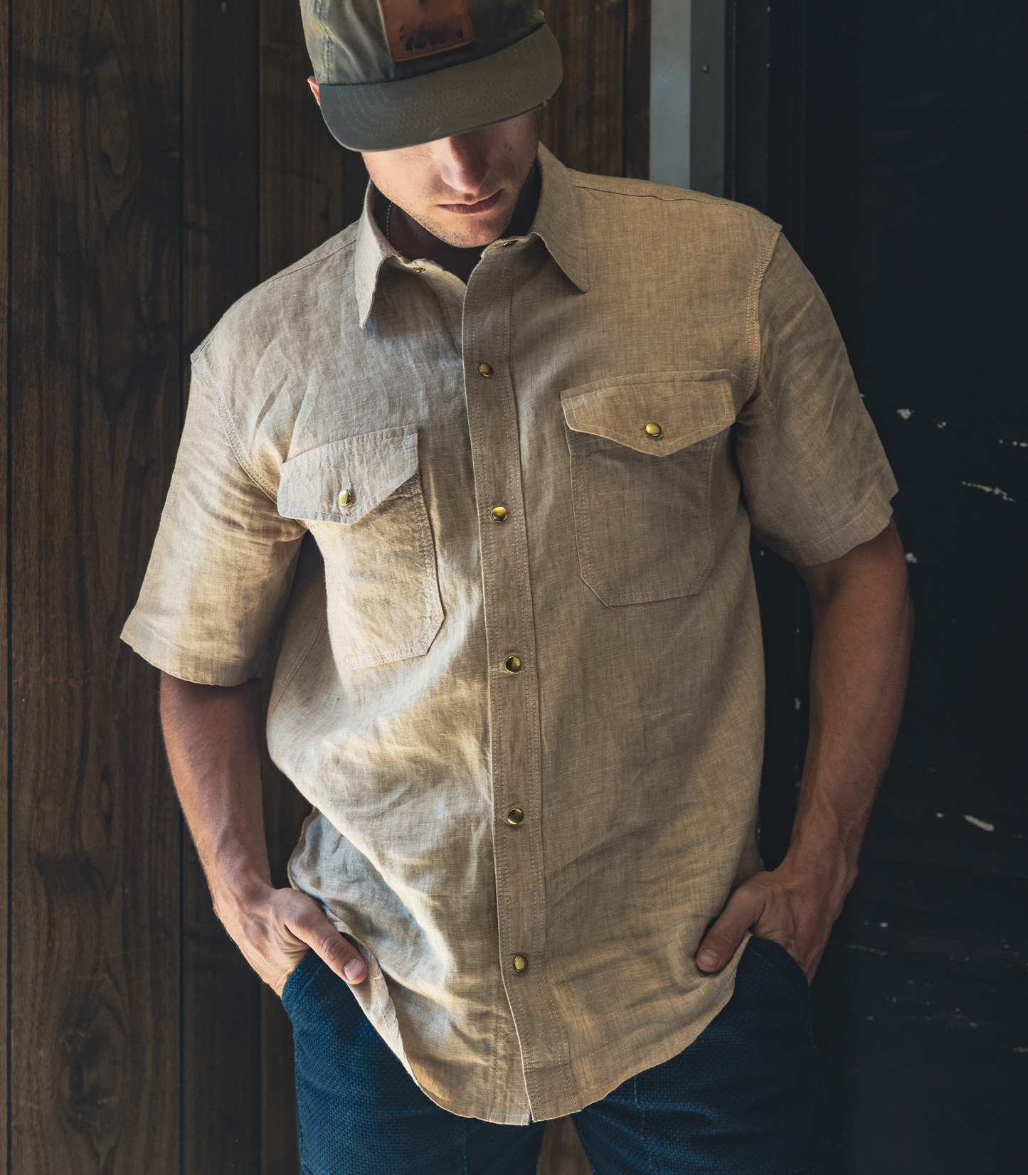 The Short Sleeve Work Shirt - Oat Linen
