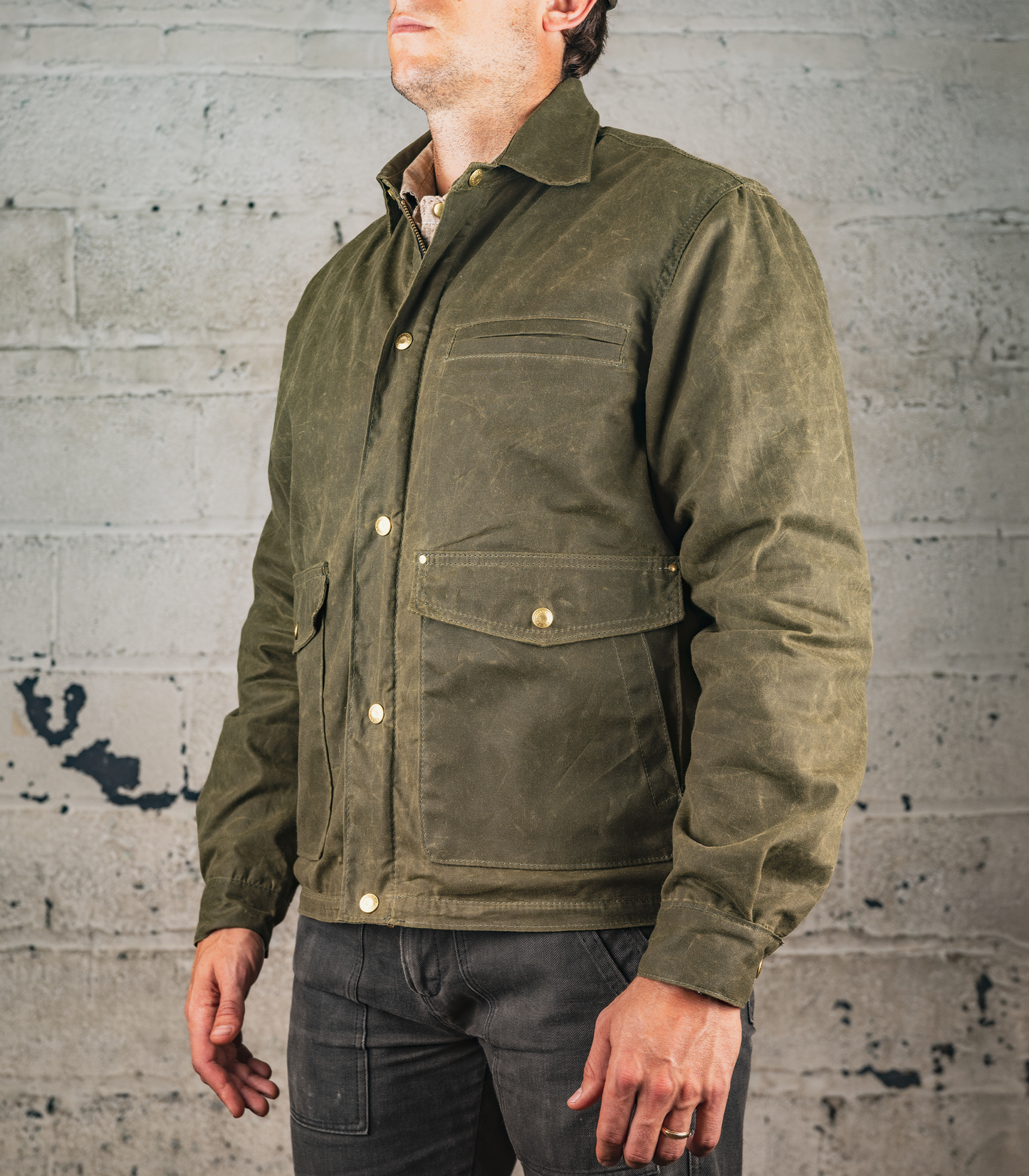 Heat Straps The Shop Jacket - Olive - Quarter View