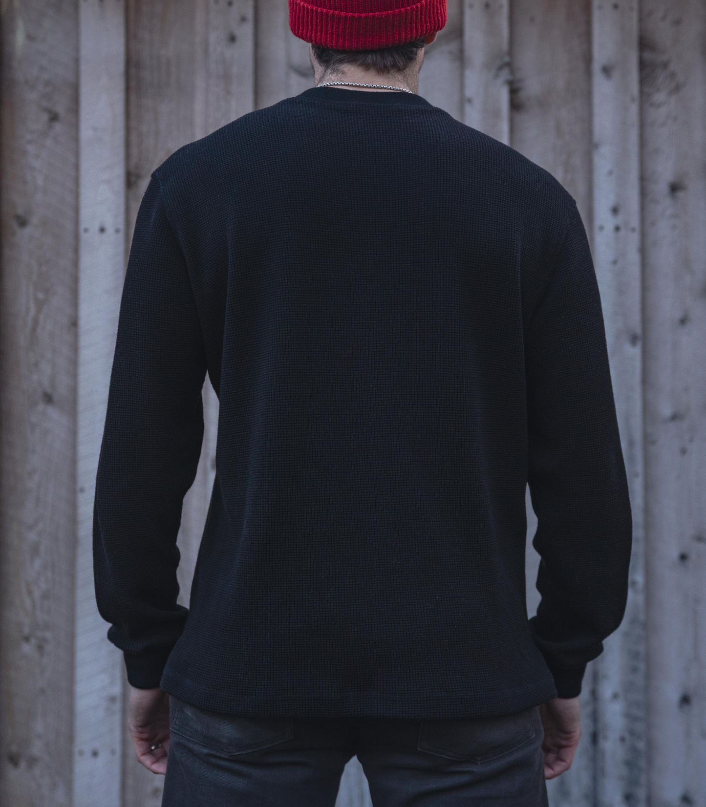 Waffle Knit Shirt - Black