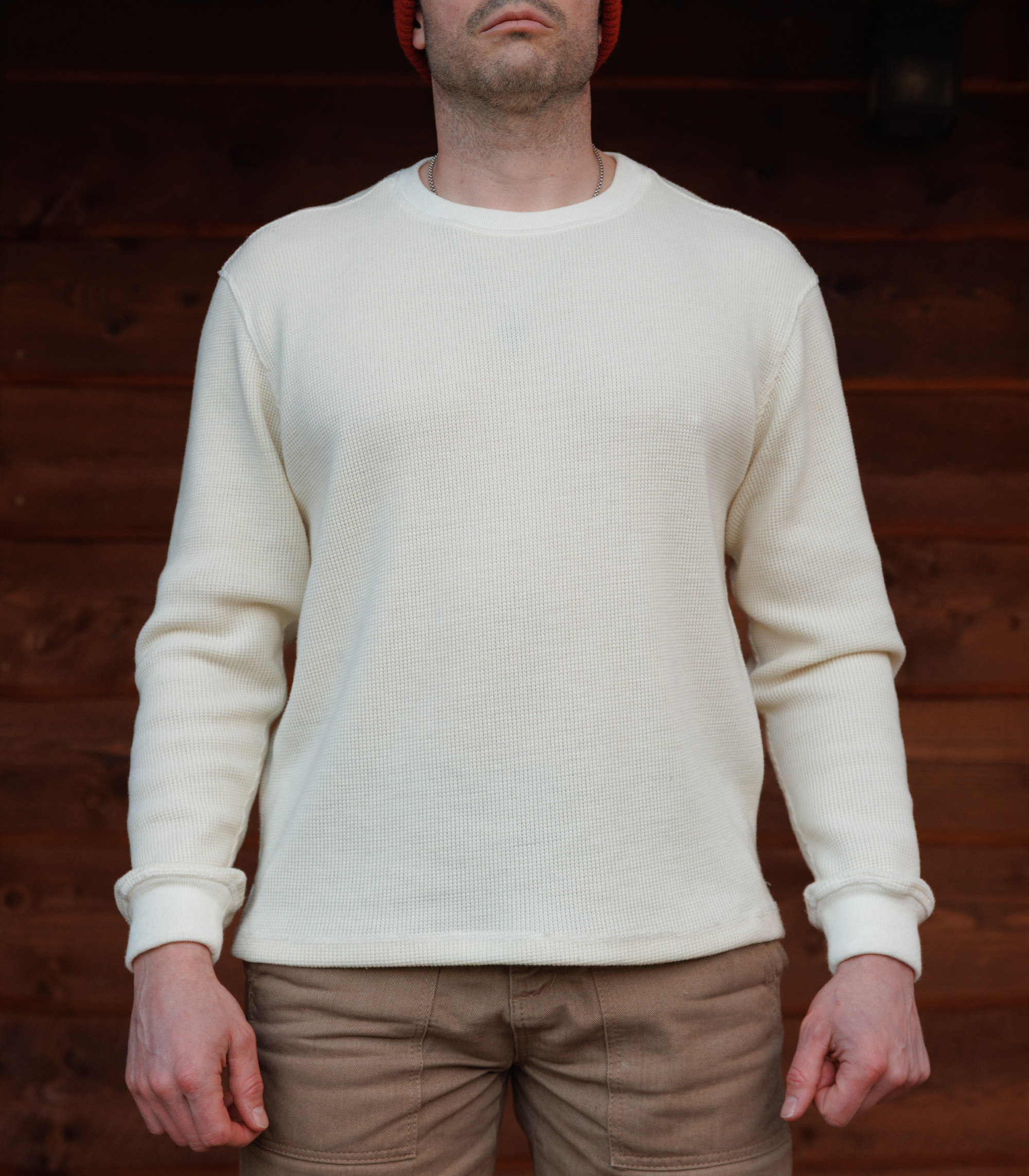 Wool Waffle Knit Shirt - Natural