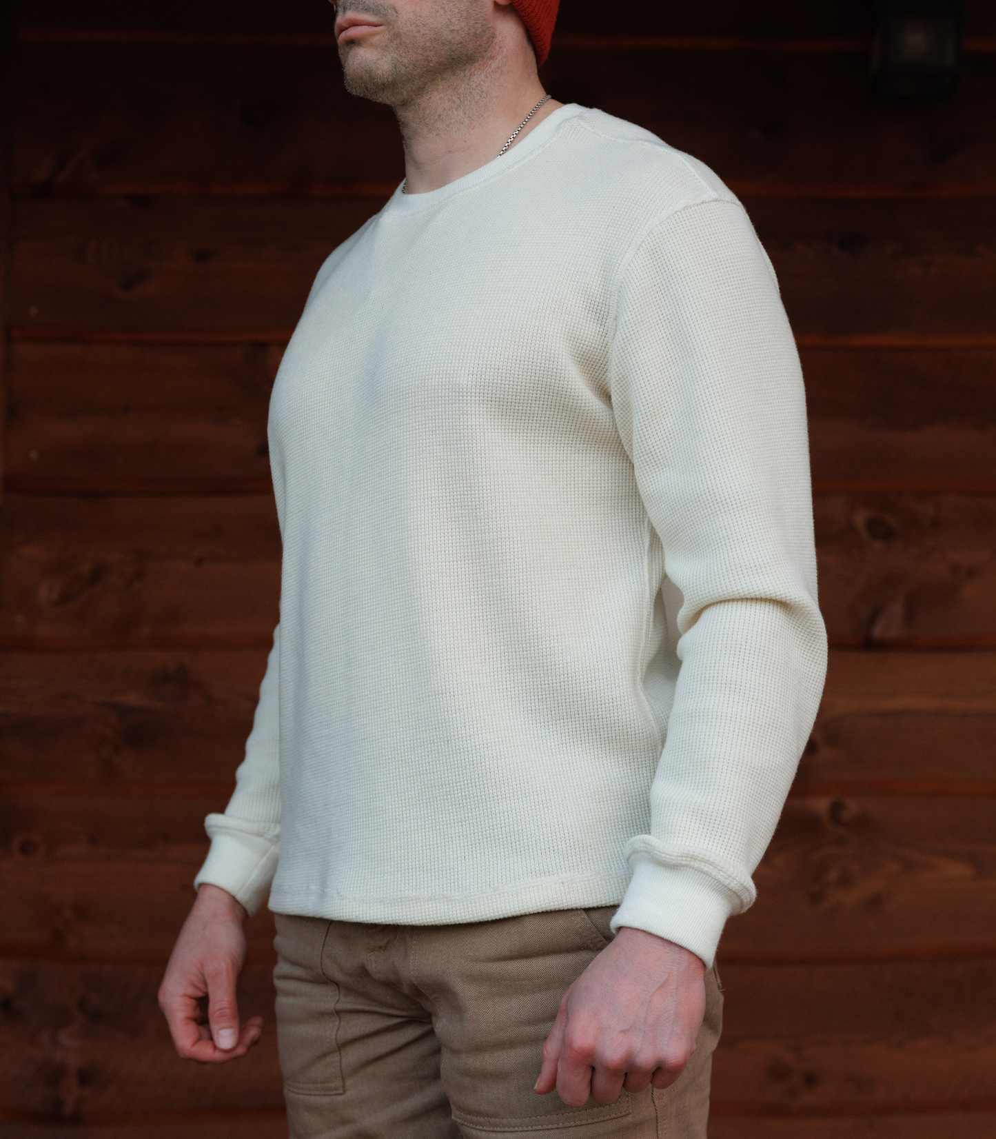 Wool Waffle Knit Shirt - Natural