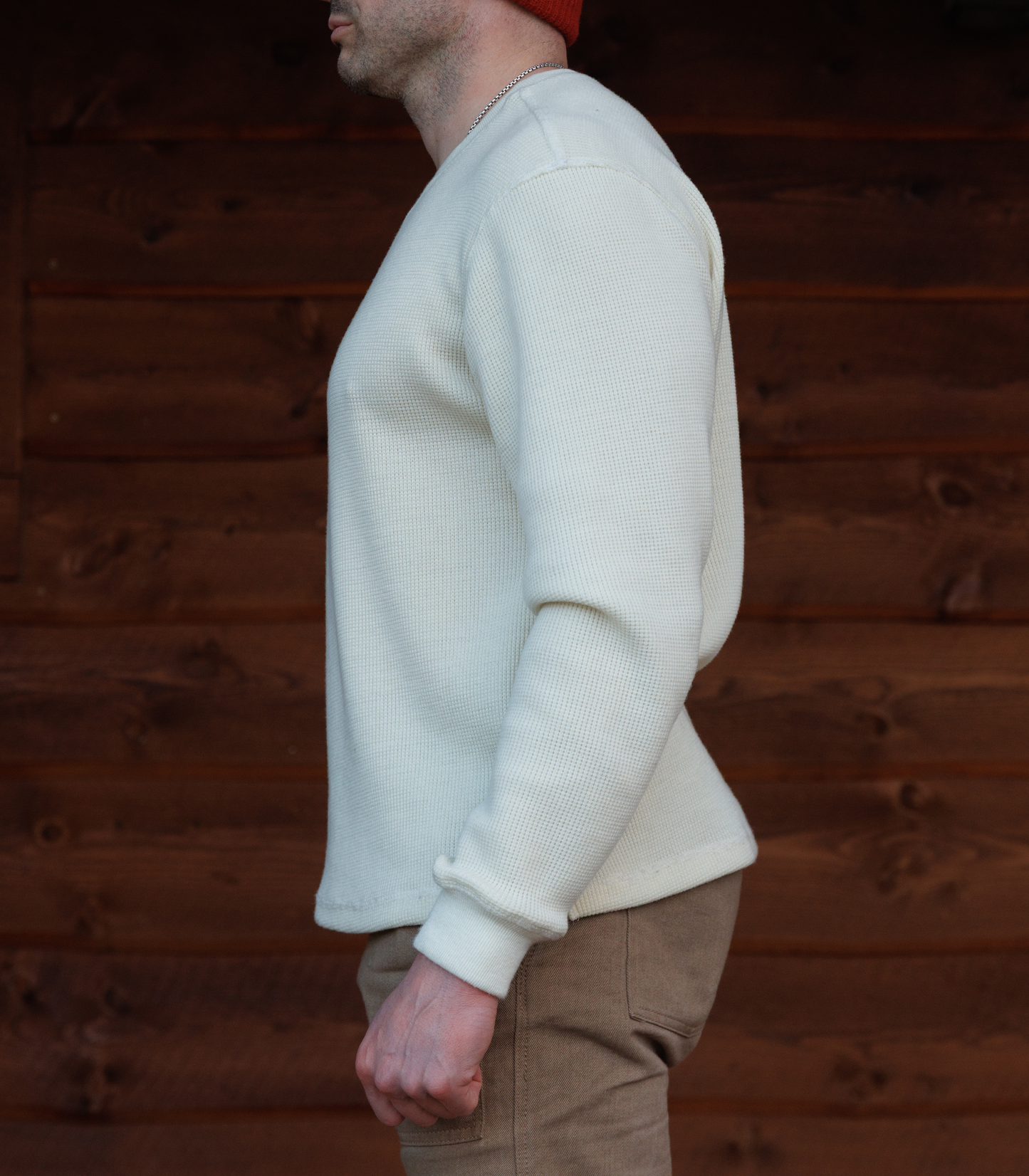Wool Waffle Knit Shirt - Natural