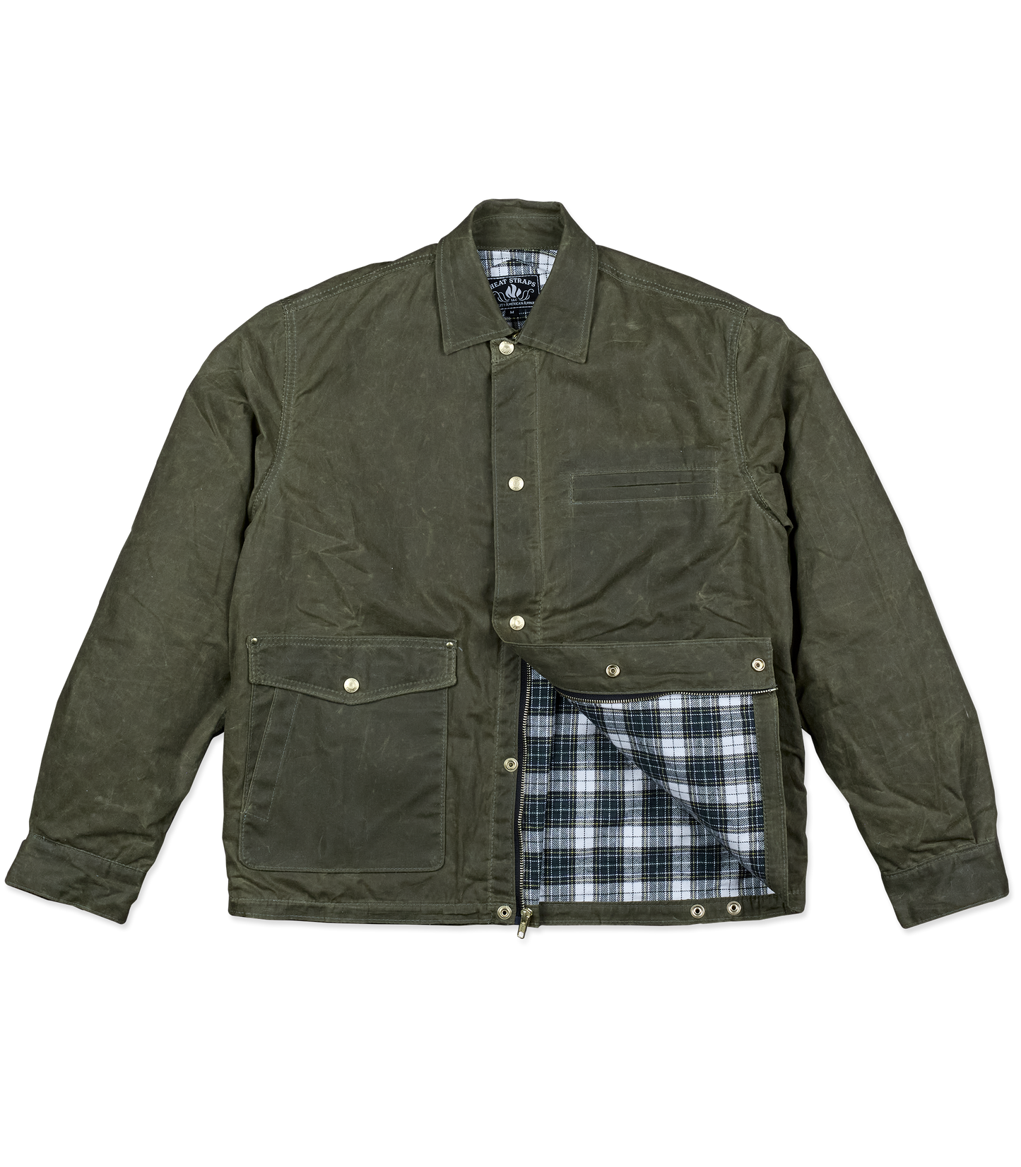 Heat Straps The Shop Jacket - Olive - Front Flap Detail
