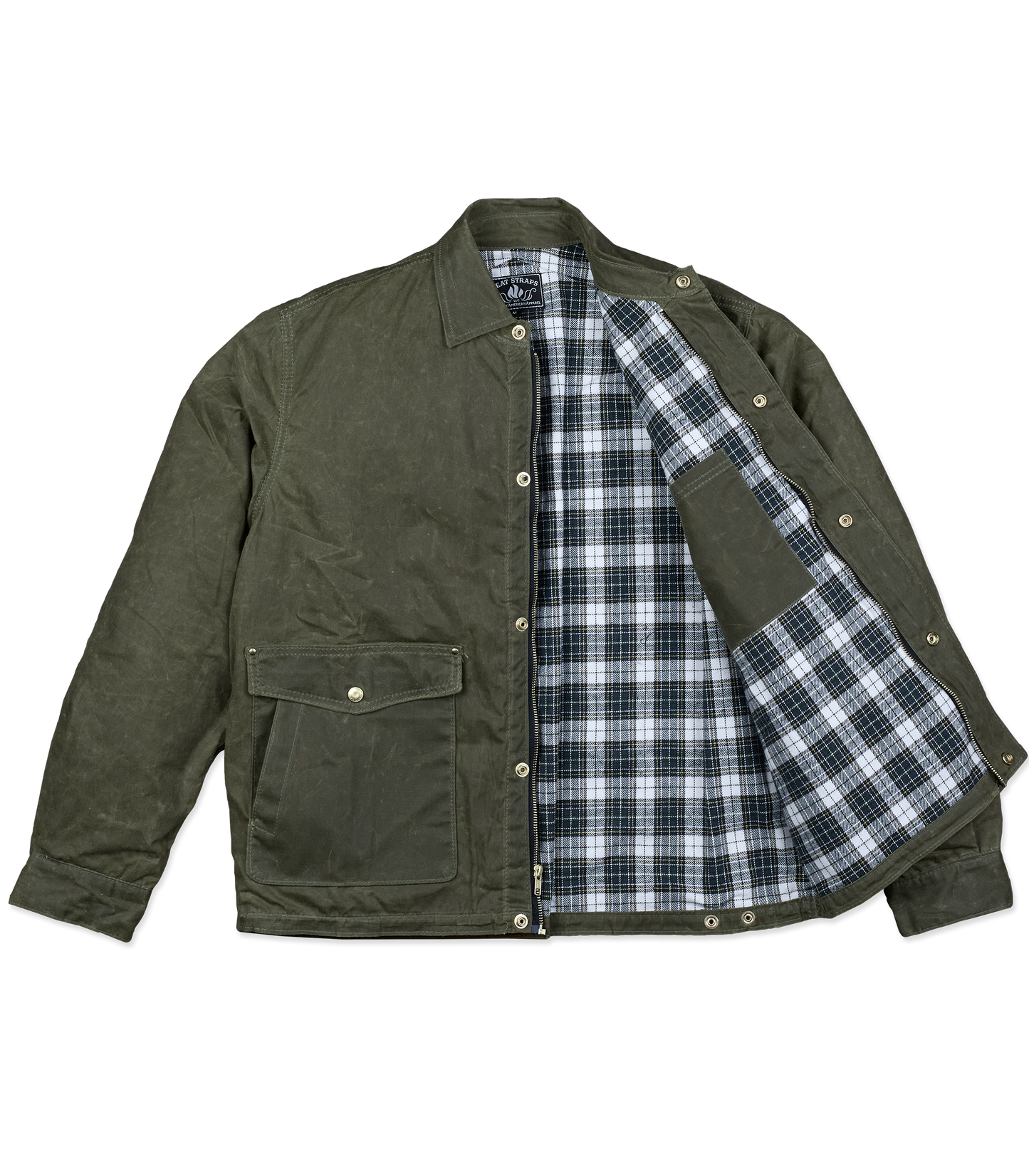 Heat Straps The Shop Jacket - Olive - Open Front View