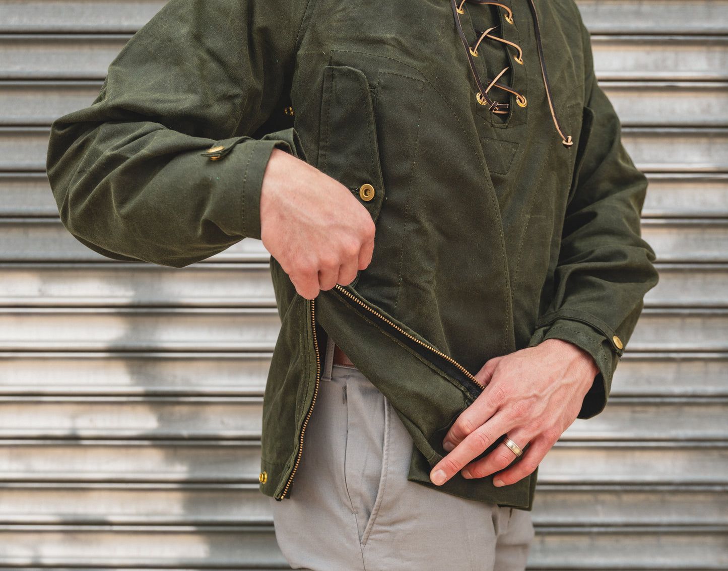 The Waxed Anorak - Olive